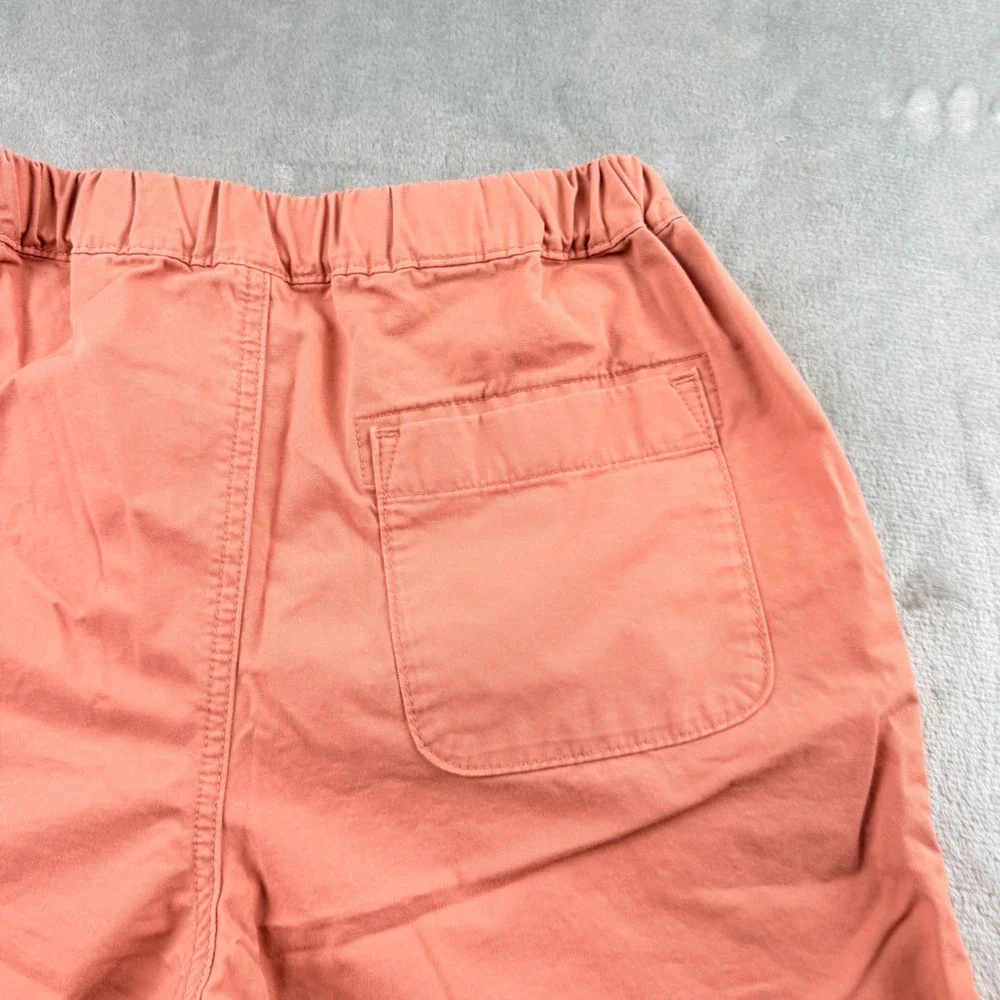 Uniqlo Kids Chino Shorts Salmon Pink Orange Elastic Waist Cotton Size 150 12-02